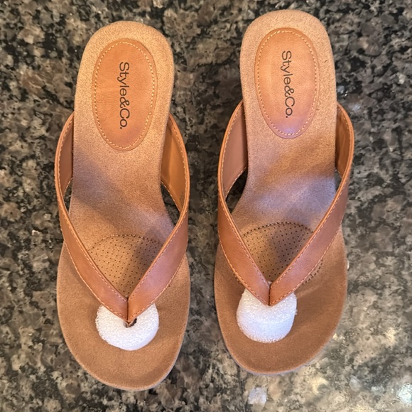 Style & Co chicklet cork wedge coffee sandal NIB 7 M - Picture 4 of 10